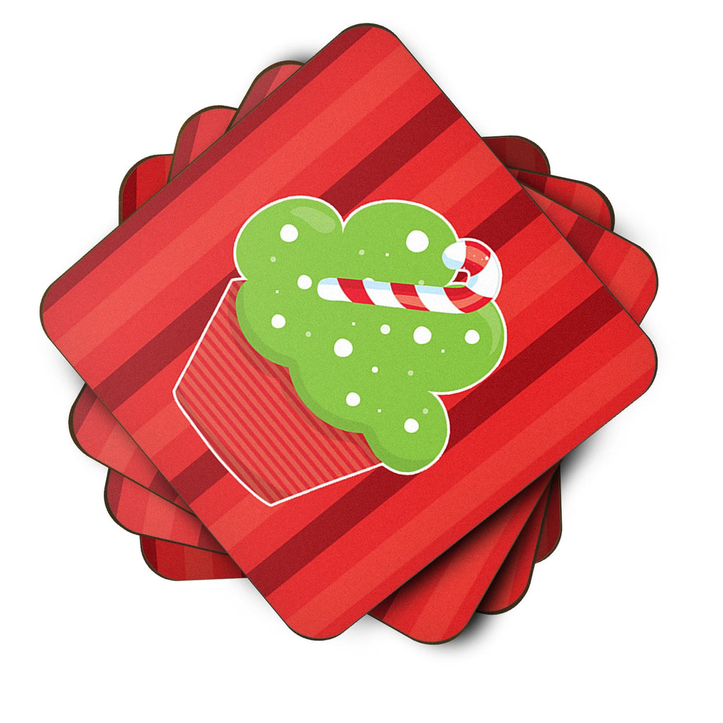 Christmas Cupcake Foam Coasters Set of 4 Cup Coasters for Indoor Outdoor, Tabletop Protection, Anti Slip, Mouse pad Material