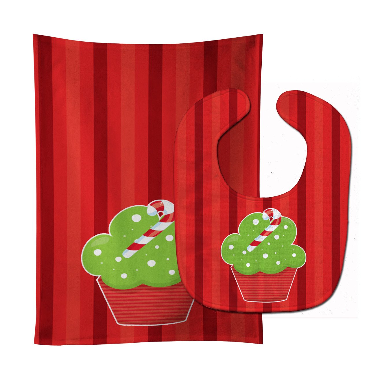 Christmas Cupcake Baby Bib & Burp Cloth Easy-Clean Baby Bib Baby Feeding Accessory Baby Mealtime Essential