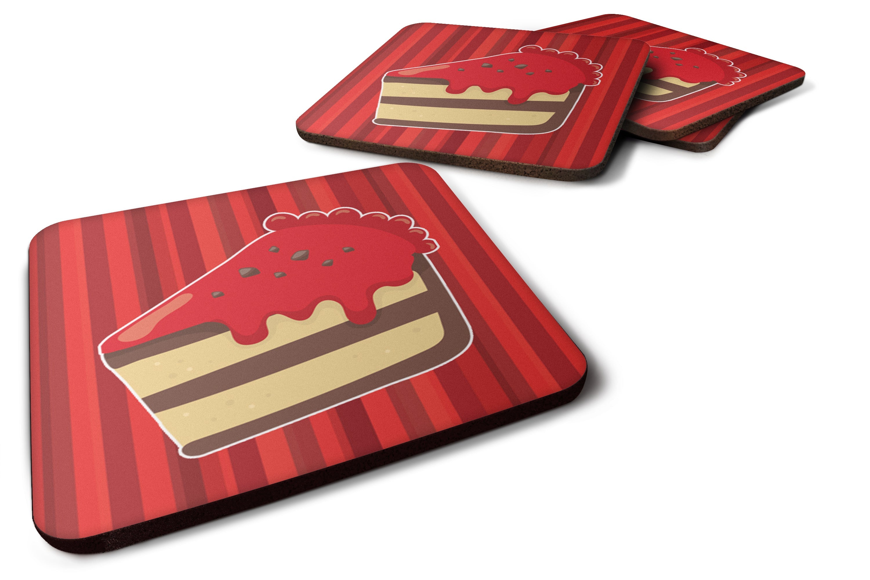 Christmas Cake Foam Coasters Set of 4 Cup Coasters for Indoor Outdoor, Tabletop Protection, Anti Slip, Mouse pad Material