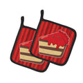 Christmas Cake Pot Holder Set of 2 Heat Resistant Quilted Hot Pads 7.5 x 7.5 Inch, Insulated Kitchen Trivets for Cooking & Baking