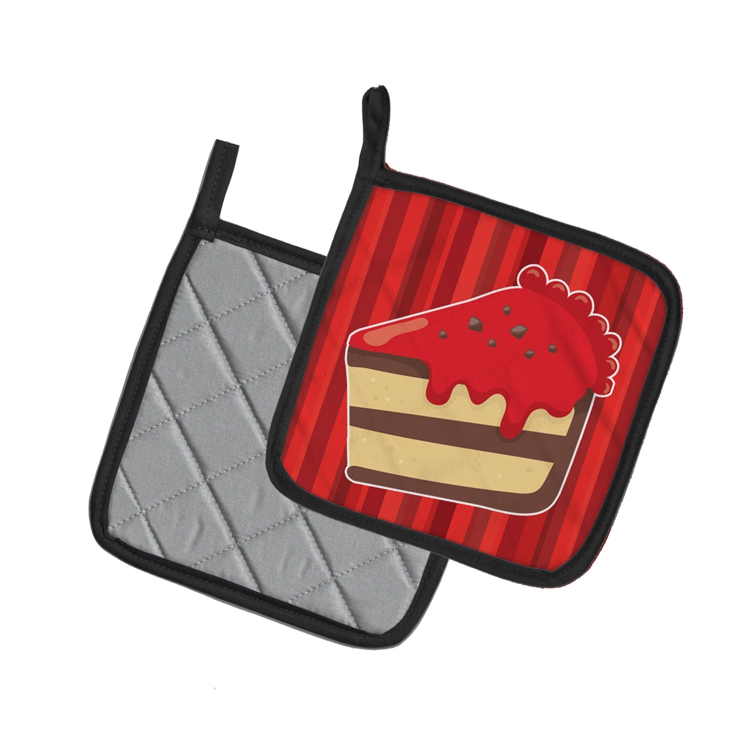 Christmas Cake Pot Holder Set of 2 Heat Resistant Quilted Hot Pads 7.5 x 7.5 Inch, Insulated Kitchen Trivets for Cooking & Baking