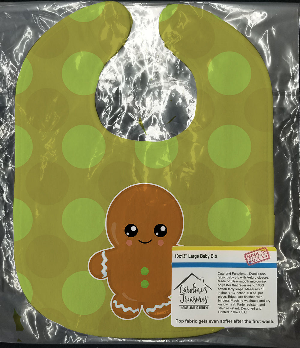 Christmas Gingerbread Man Baby Bib Easy-Clean Baby Bib Baby Feeding Accessory Baby Mealtime Essential, 10 x 13, Multicolor