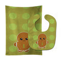 Christmas Gingerbread Man Baby Bib & Burp Cloth Easy-Clean Baby Bib Baby Feeding Accessory Baby Mealtime Essential