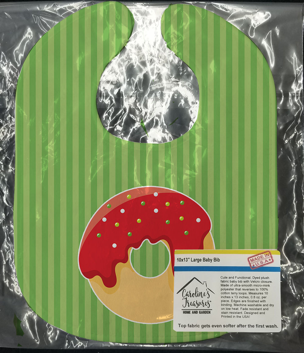 Christmas Donut Baby Bib Easy-Clean Baby Bib Baby Feeding Accessory Baby Mealtime Essential, 10 x 13, Multicolor