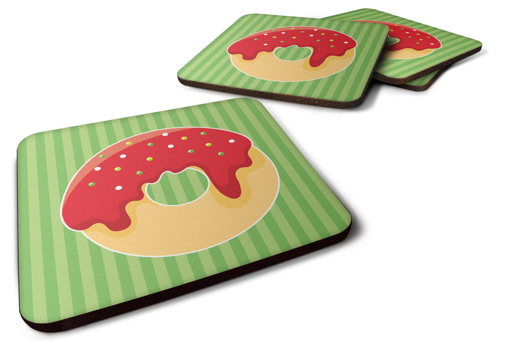 Christmas Donut Foam Coasters Set of 4 Cup Coasters for Indoor Outdoor, Tabletop Protection, Anti Slip, Mouse pad Material