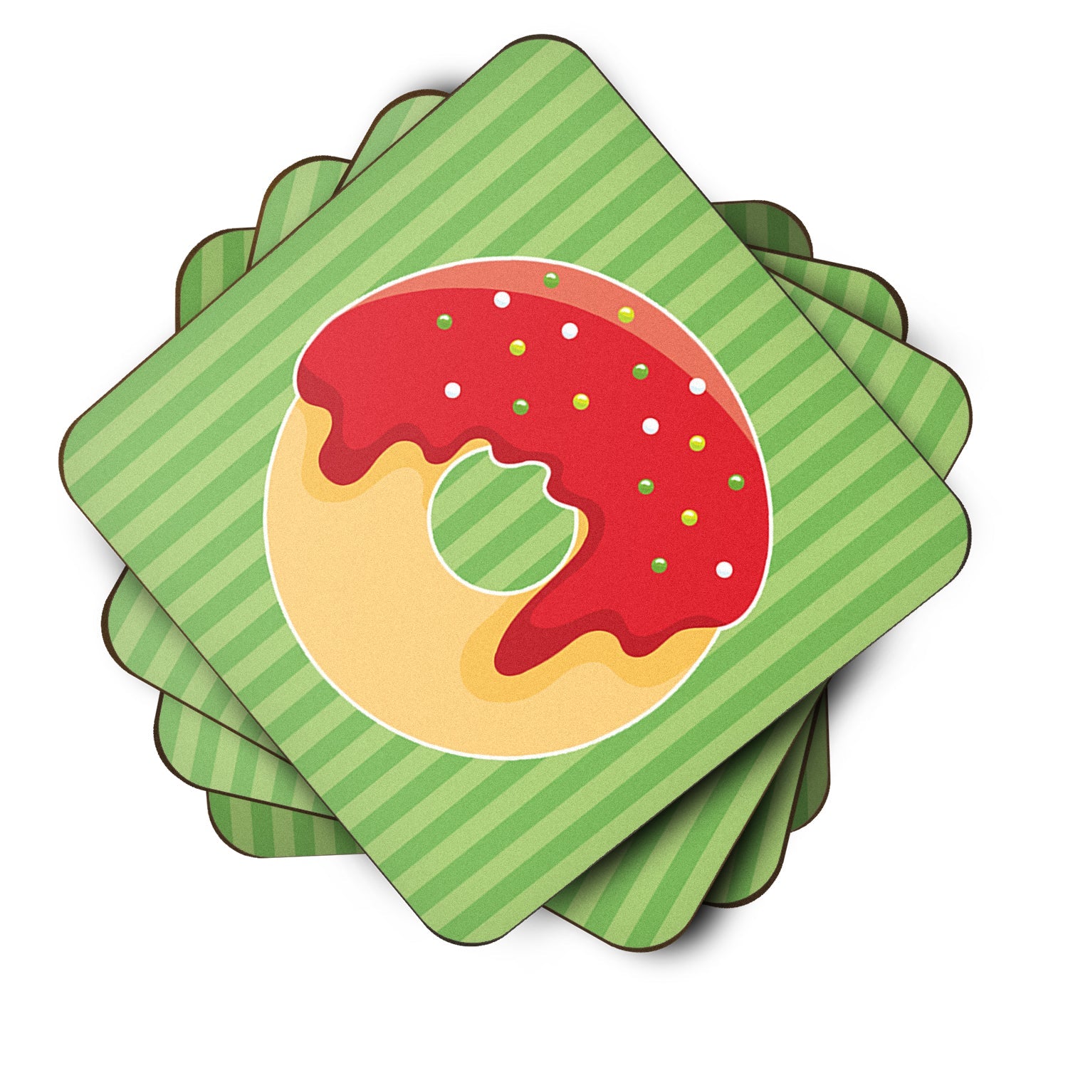 Christmas Donut Foam Coasters Set of 4 Cup Coasters for Indoor Outdoor, Tabletop Protection, Anti Slip, Mouse pad Material