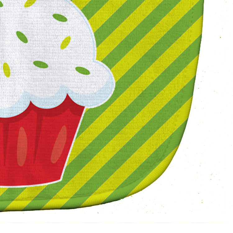 Christmas Pepermint Cupcake Baby Bib Easy-Clean Baby Bib Baby Feeding Accessory Baby Mealtime Essential, 10 x 13, Multicolor