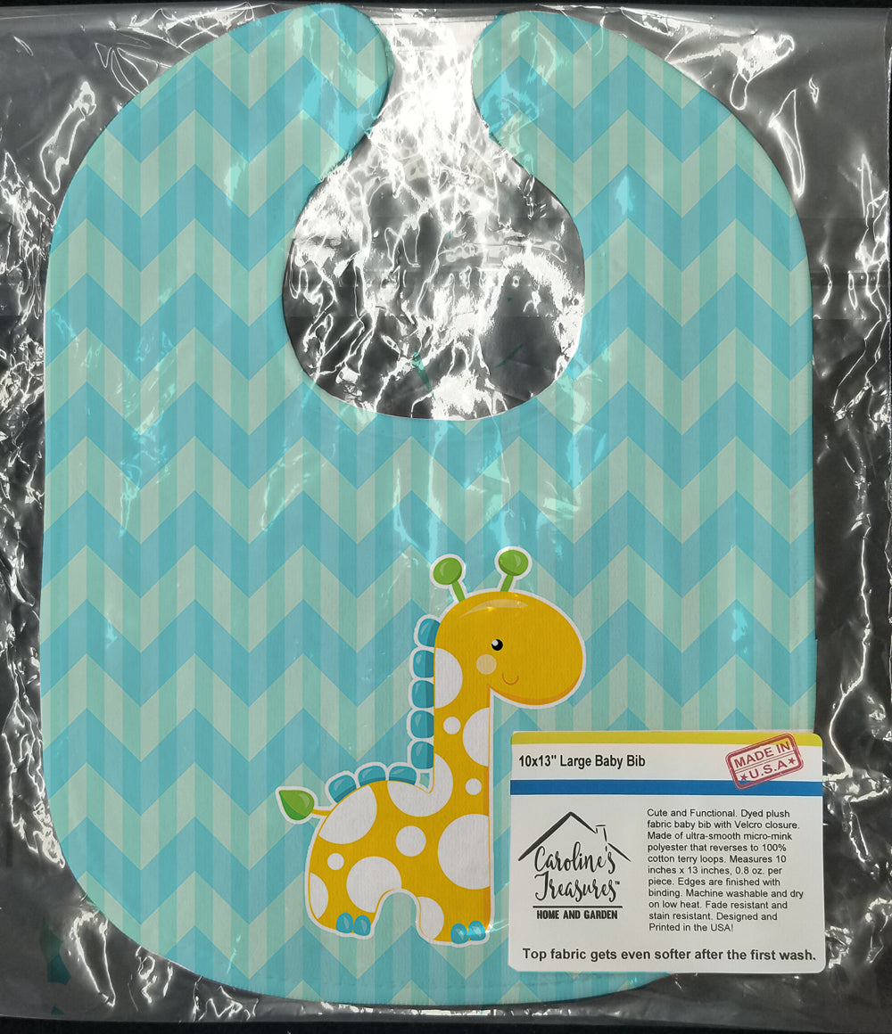 Boy Giraffe Baby Bib Easy-Clean Baby Bib Baby Feeding Accessory Baby Mealtime Essential, 10 x 13, Multicolor