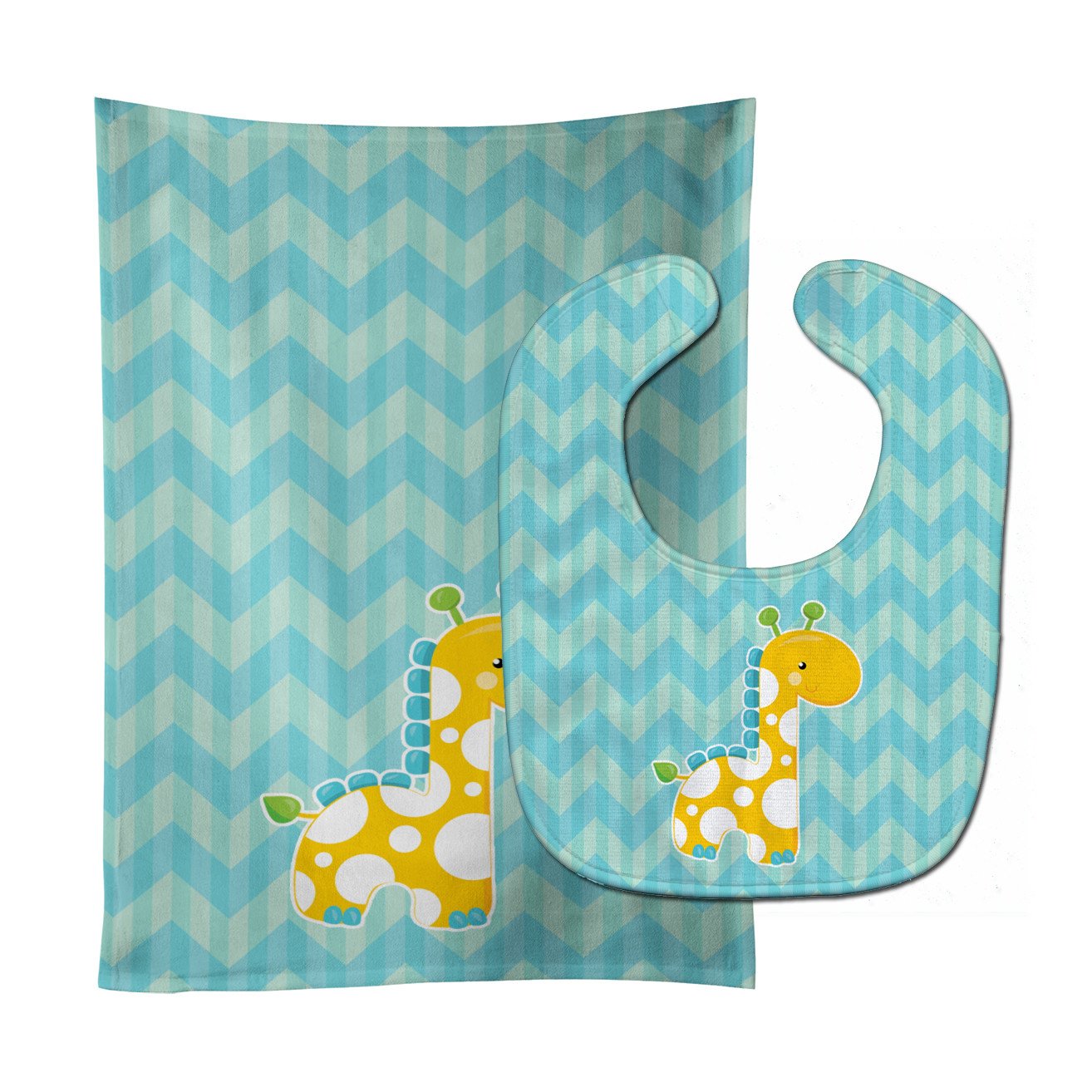 Boy Giraffe Baby Bib & Burp Cloth Easy-Clean Baby Bib Baby Feeding Accessory Baby Mealtime Essential