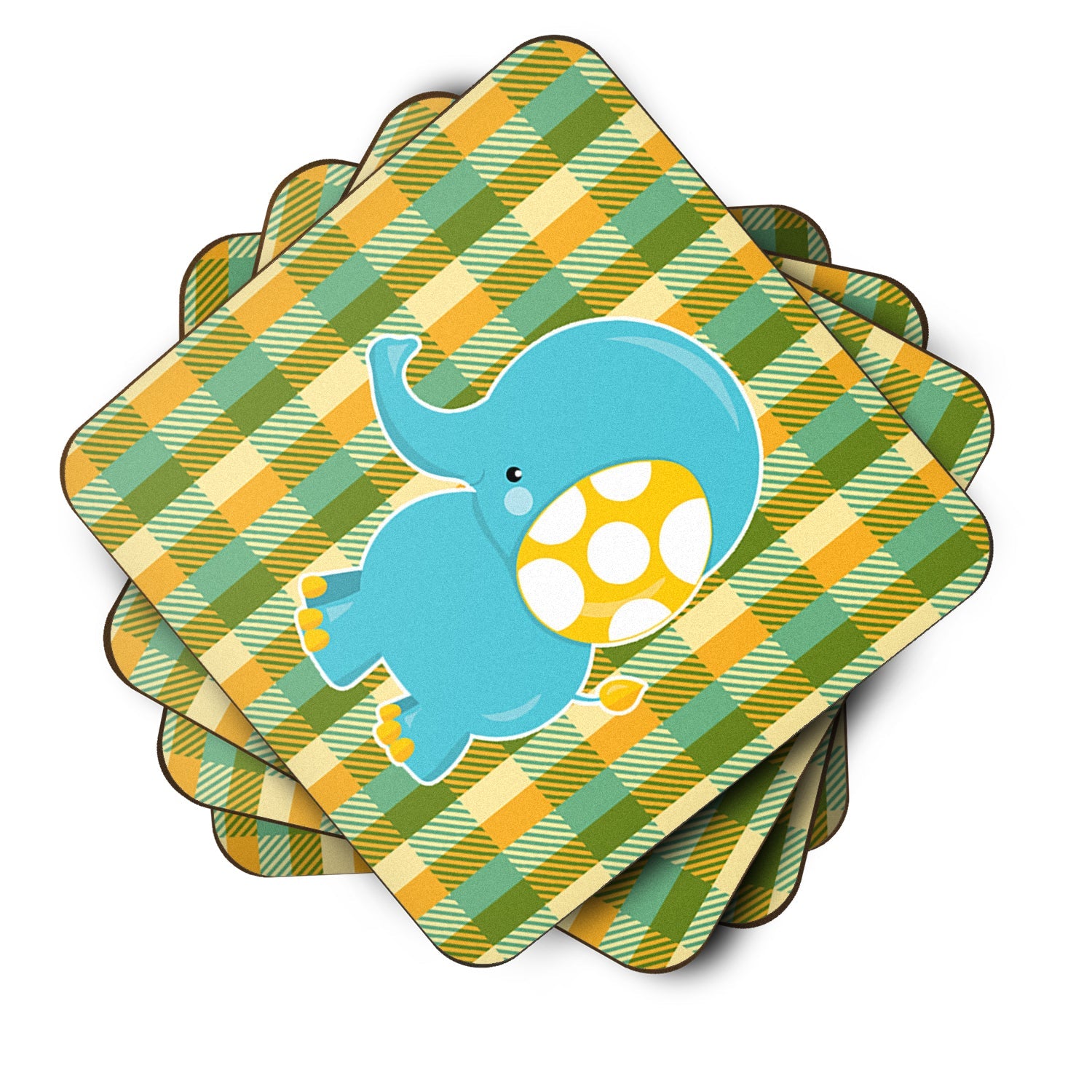 Boy Elephant Foam Coasters Set of 4 Cup Coasters for Indoor Outdoor, Tabletop Protection, Anti Slip, Mouse pad Material