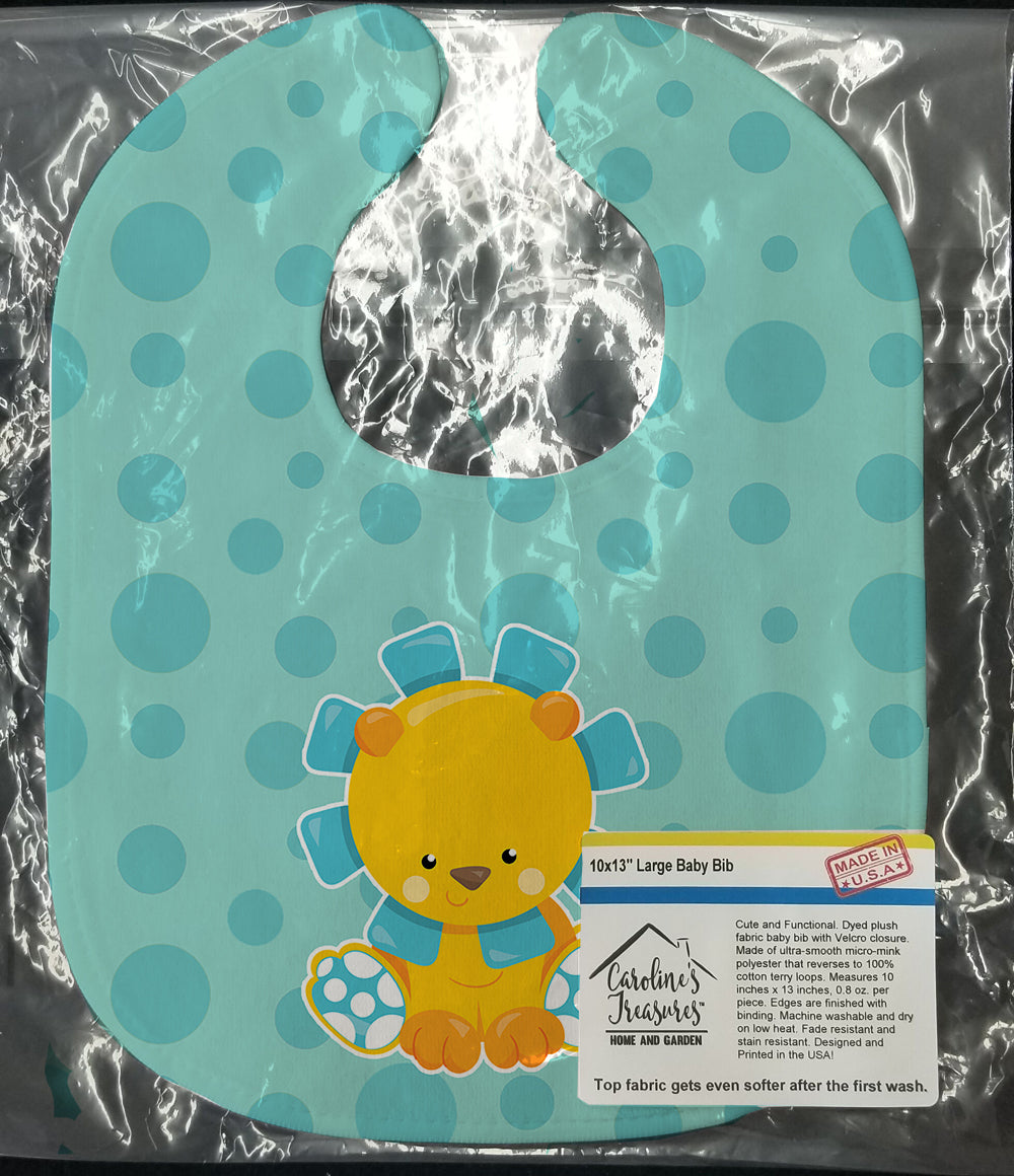 Boy Lion Baby Bib Easy-Clean Baby Bib Baby Feeding Accessory Baby Mealtime Essential, 10 x 13, Multicolor