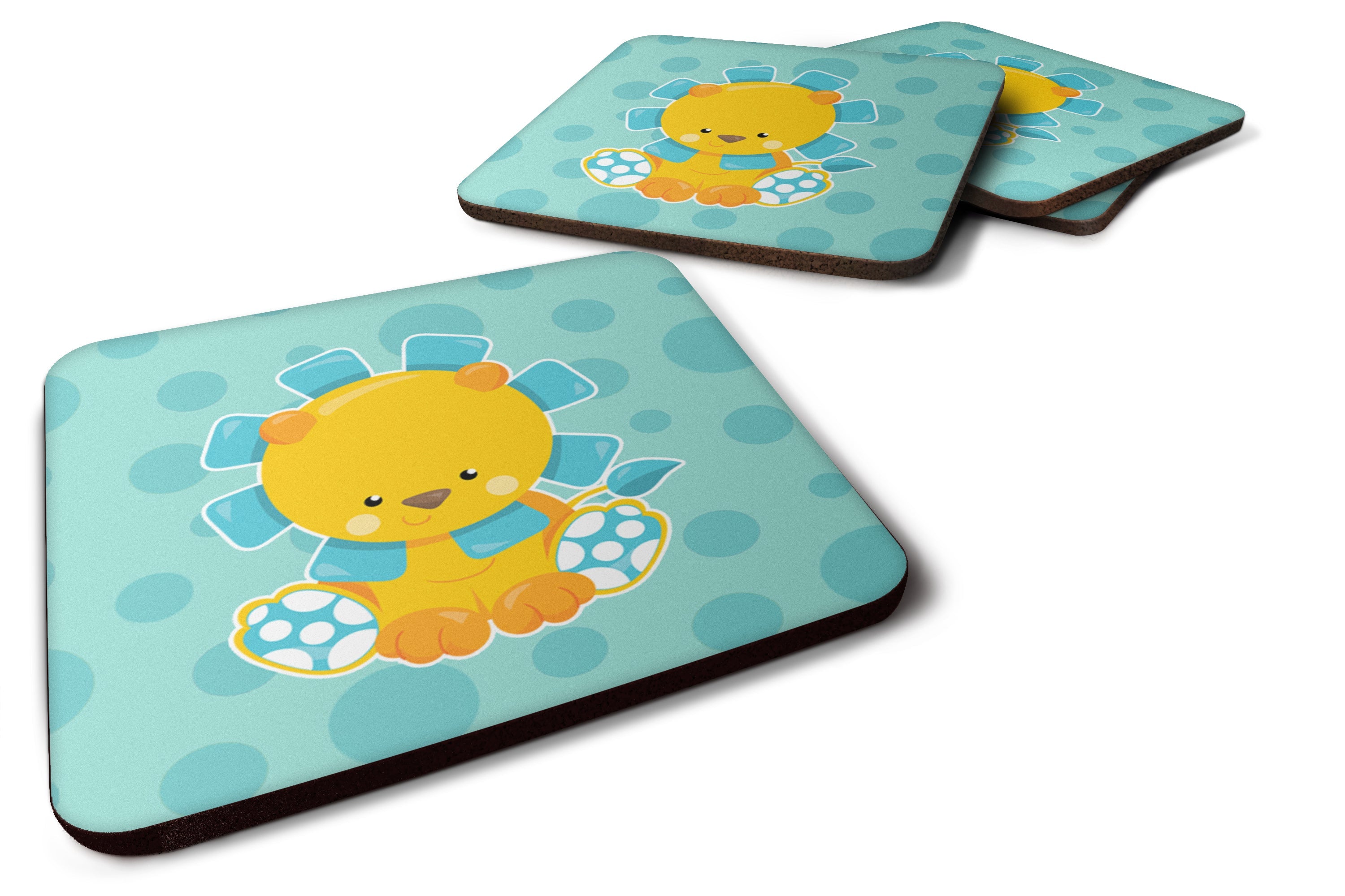 Boy Lion Foam Coasters Set of 4 Cup Coasters for Indoor Outdoor, Tabletop Protection, Anti Slip, Mouse pad Material