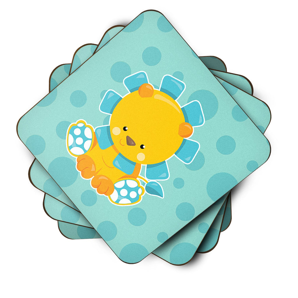 Boy Lion Foam Coasters Set of 4 Cup Coasters for Indoor Outdoor, Tabletop Protection, Anti Slip, Mouse pad Material