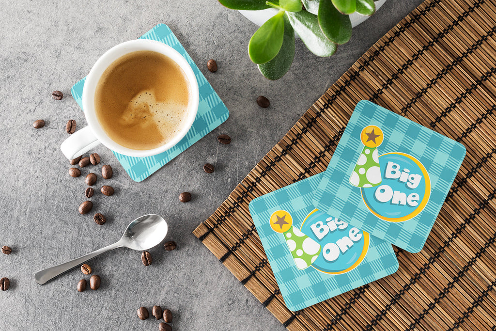 Boy Big One Foam Coasters Set of 4 Cup Coasters for Indoor Outdoor, Tabletop Protection, Anti Slip, Mouse pad Material