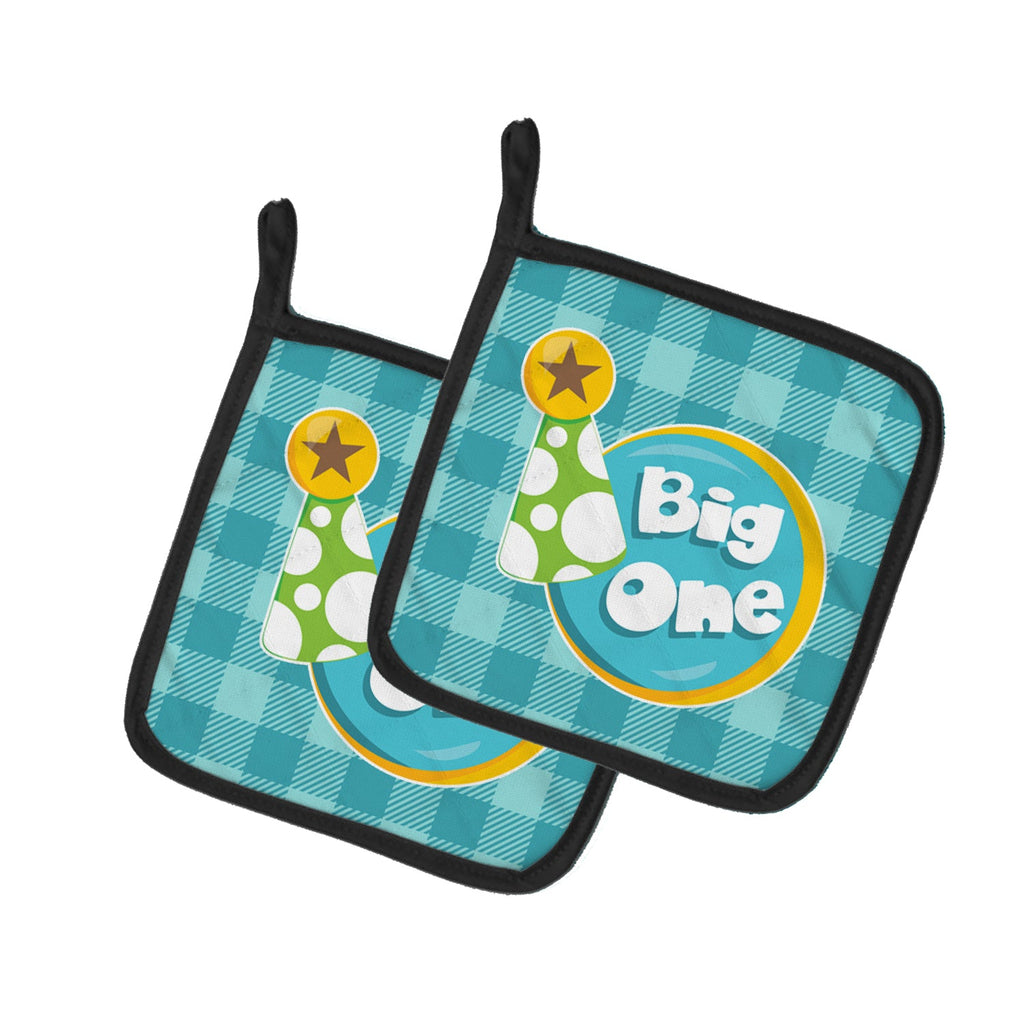 Boy Big One Pot Holder Set of 2 Heat Resistant Quilted Hot Pads 7.5 x 7.5 Inch, Insulated Kitchen Trivets for Cooking & Baking