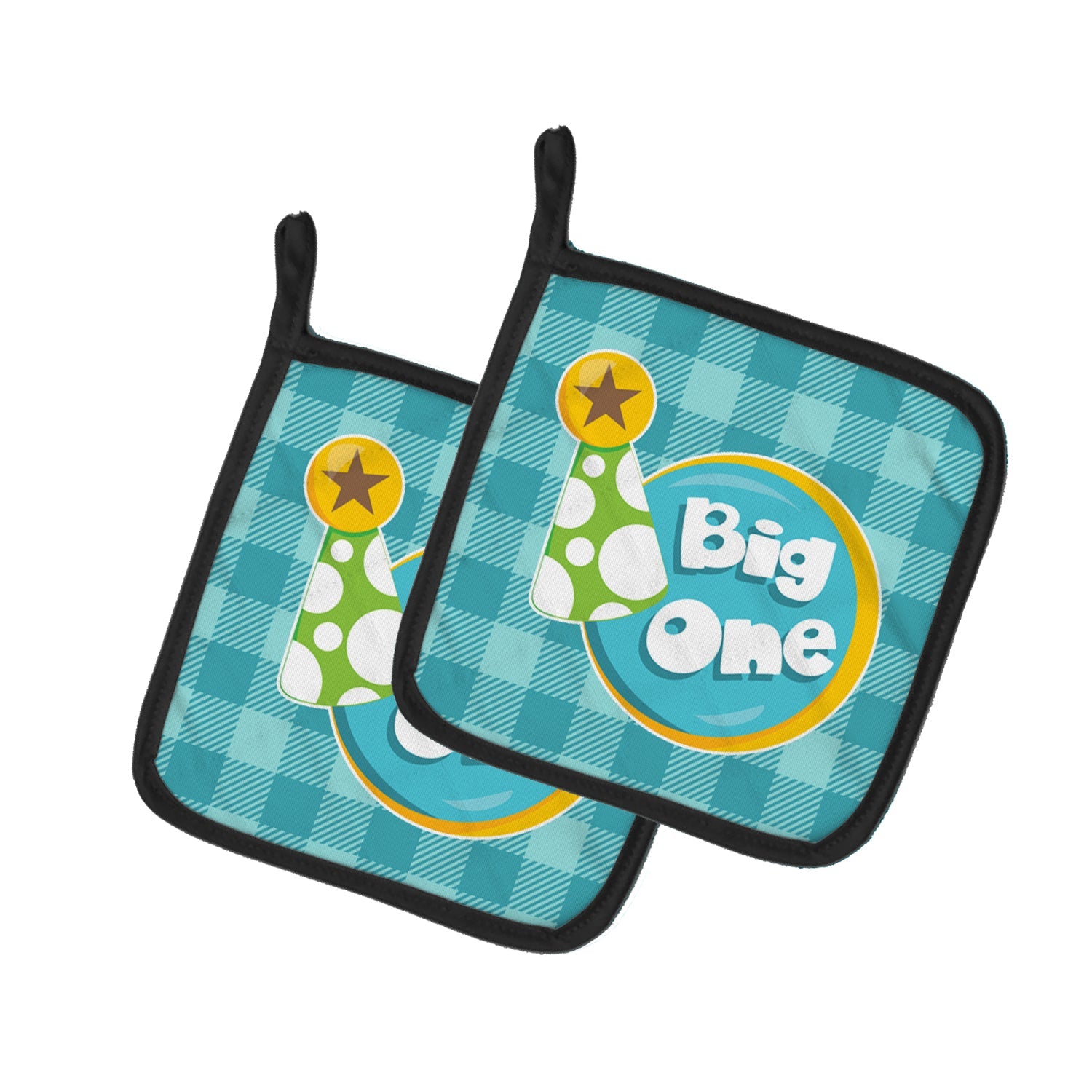 Boy Big One Pot Holder Set of 2 Heat Resistant Quilted Hot Pads 7.5 x 7.5 Inch, Insulated Kitchen Trivets for Cooking & Baking