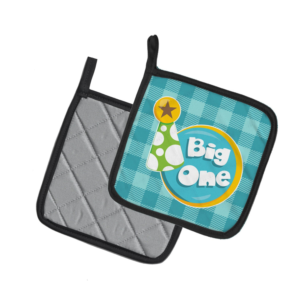 Boy Big One Pot Holder Set of 2 Heat Resistant Quilted Hot Pads 7.5 x 7.5 Inch, Insulated Kitchen Trivets for Cooking & Baking