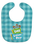 Boy Big Little Guy Baby Bib Easy-Clean Baby Bib Baby Feeding Accessory Baby Mealtime Essential, 10 x 13, Multicolor