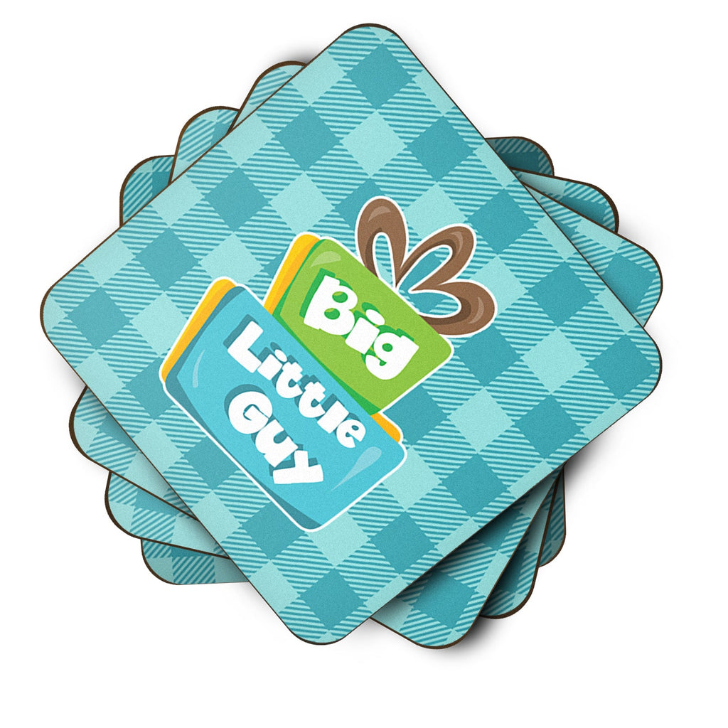 Boy Big Little Guy Foam Coasters Set of 4 Cup Coasters for Indoor Outdoor, Tabletop Protection, Anti Slip, Mouse pad Material