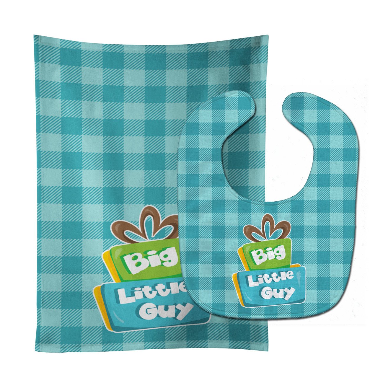 Boy Big Little Guy Baby Bib & Burp Cloth Easy-Clean Baby Bib Baby Feeding Accessory Baby Mealtime Essential