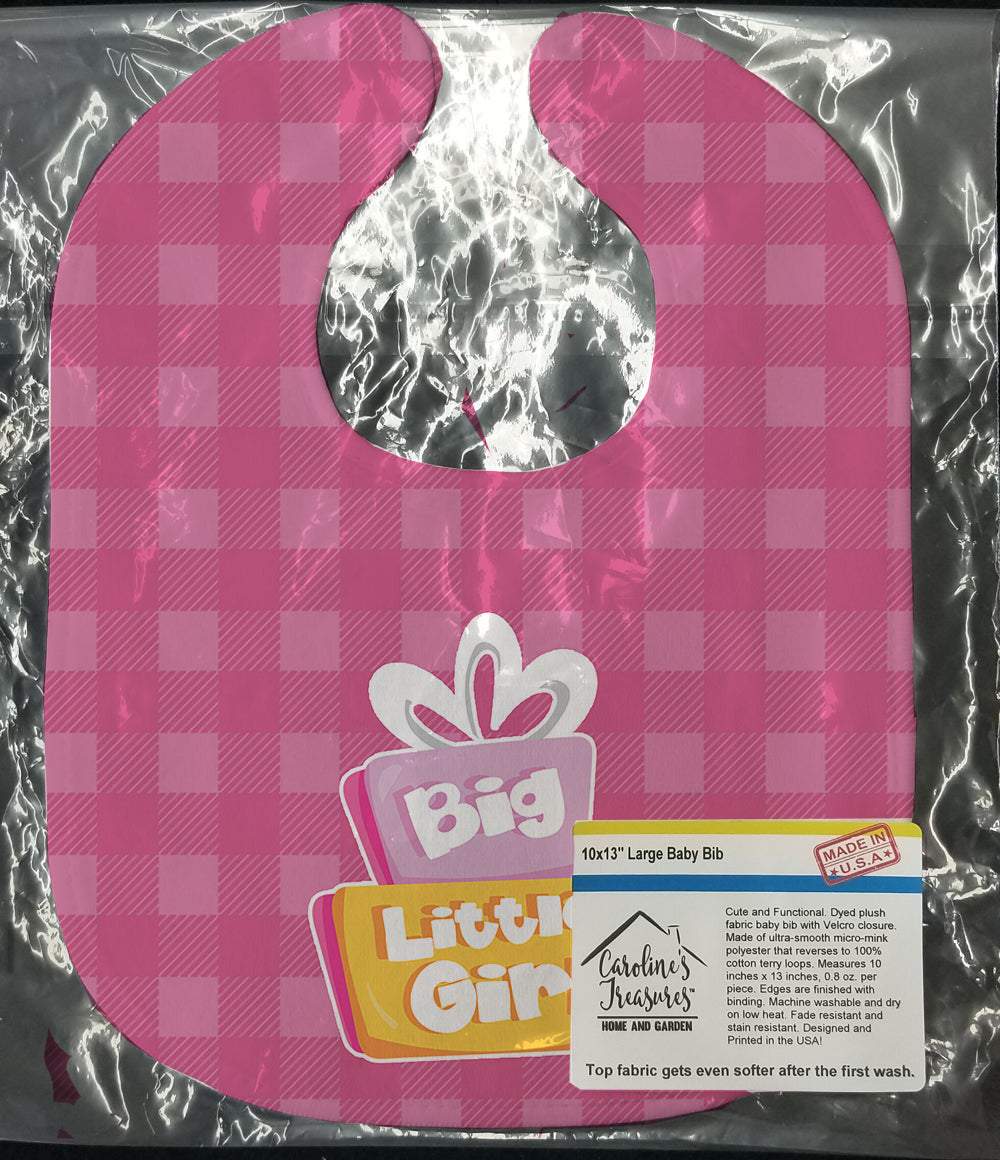 Big Little Girl Baby Bib Easy-Clean Baby Bib Baby Feeding Accessory Baby Mealtime Essential, 10 x 13, Multicolor