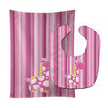 Girl Giraffe Baby Bib & Burp Cloth Easy-Clean Baby Bib Baby Feeding Accessory Baby Mealtime Essential