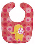 Girl Elephant Baby Bib Easy-Clean Baby Bib Baby Feeding Accessory Baby Mealtime Essential, 10 x 13, Multicolor