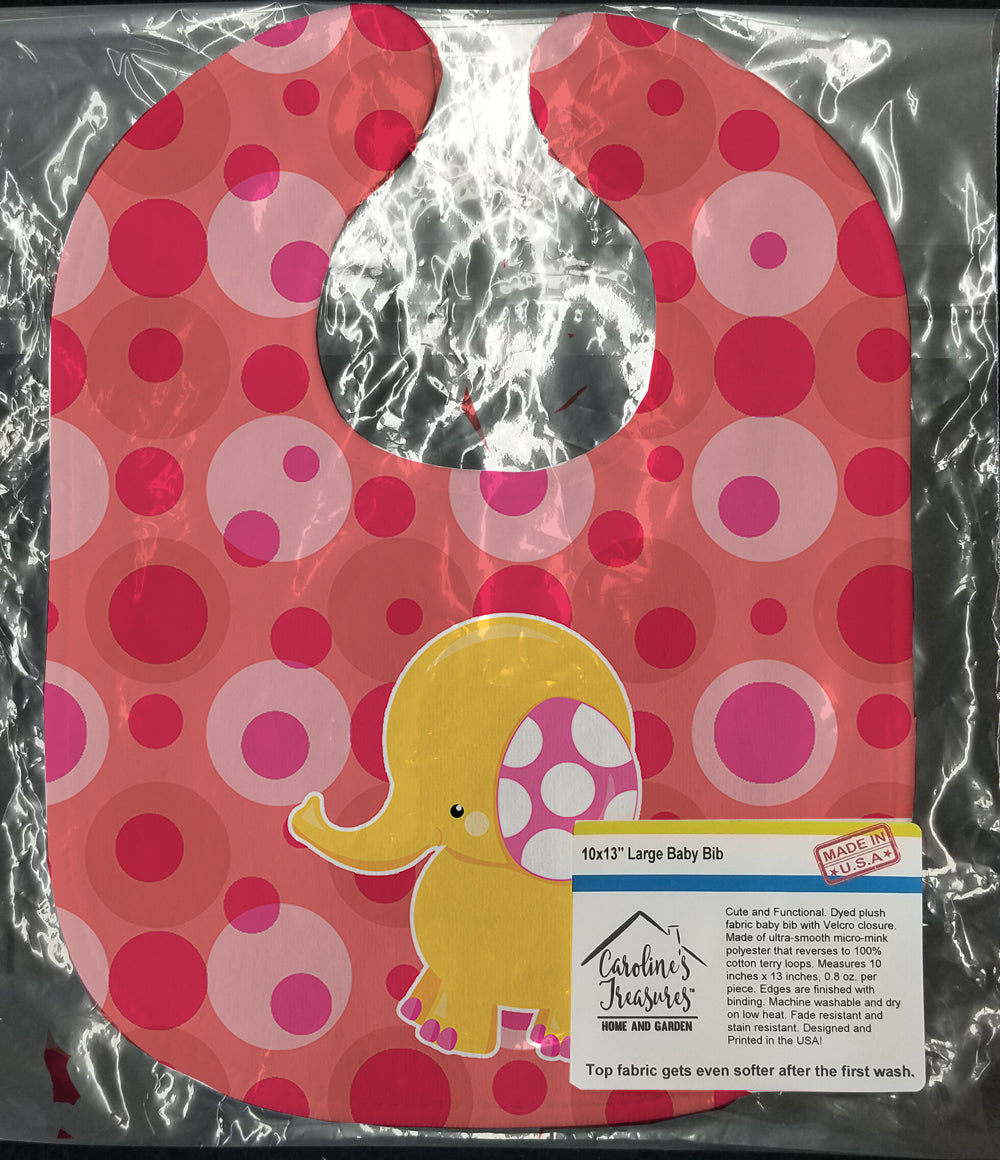 Girl Elephant Baby Bib Easy-Clean Baby Bib Baby Feeding Accessory Baby Mealtime Essential, 10 x 13, Multicolor