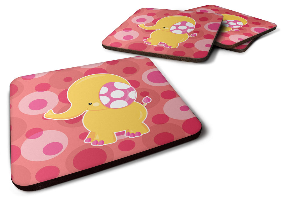 Girl Elephant Foam Coasters Set of 4 Cup Coasters for Indoor Outdoor, Tabletop Protection, Anti Slip, Mouse pad Material