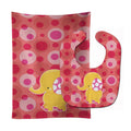 Girl Elephant Baby Bib & Burp Cloth Easy-Clean Baby Bib Baby Feeding Accessory Baby Mealtime Essential