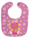 Girl Lion Baby Bib Easy-Clean Baby Bib Baby Feeding Accessory Baby Mealtime Essential, 10 x 13, Multicolor