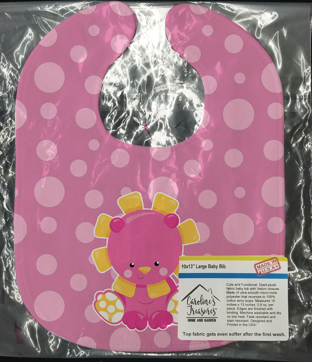 Girl Lion Baby Bib Easy-Clean Baby Bib Baby Feeding Accessory Baby Mealtime Essential, 10 x 13, Multicolor