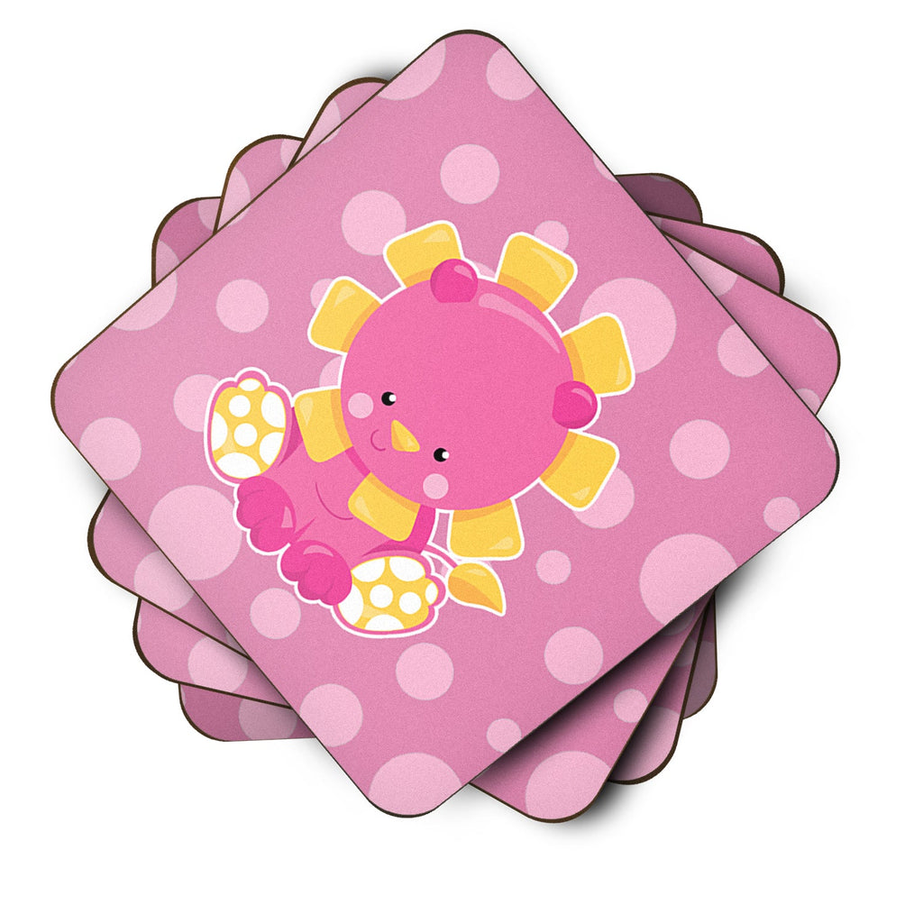 Girl Lion Foam Coasters Set of 4 Cup Coasters for Indoor Outdoor, Tabletop Protection, Anti Slip, Mouse pad Material