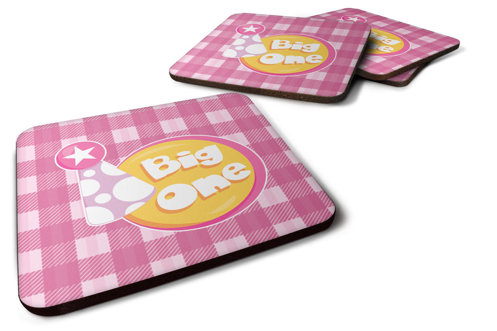 Girl Big One Foam Coasters Set of 4 Cup Coasters for Indoor Outdoor, Tabletop Protection, Anti Slip, Mouse pad Material