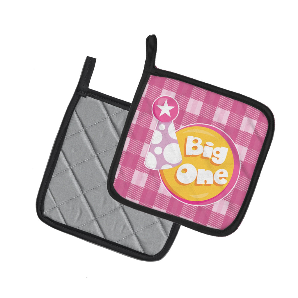 Girl Big One Pot Holder Set of 2 Heat Resistant Quilted Hot Pads 7.5 x 7.5 Inch, Insulated Kitchen Trivets for Cooking & Baking