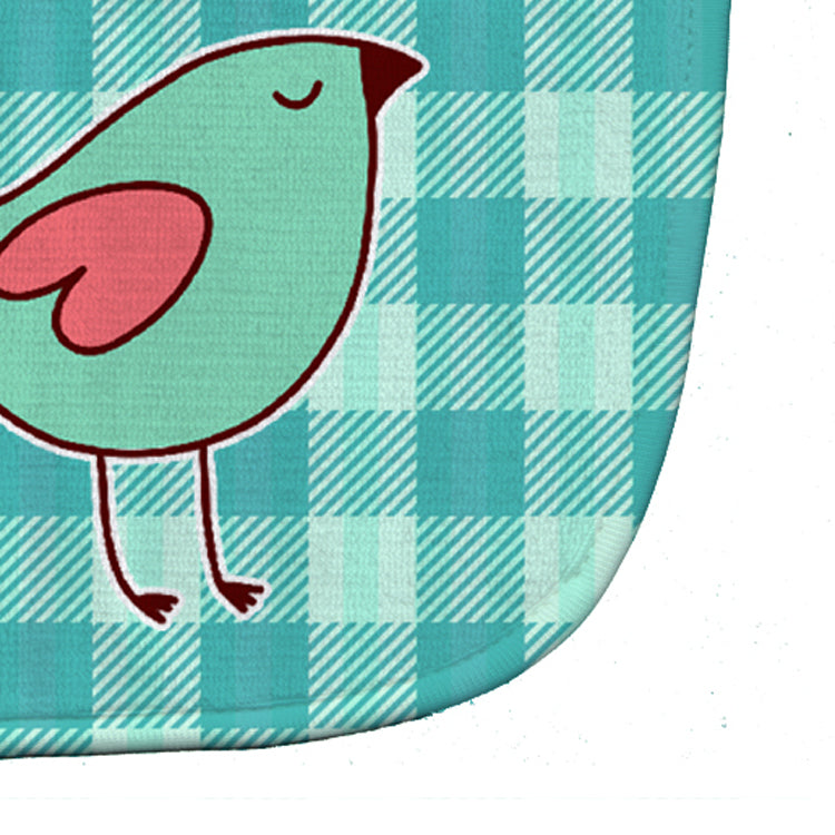 Bird on Blue Plaid Baby Bib Easy-Clean Baby Bib Baby Feeding Accessory Baby Mealtime Essential, 10 x 13, Multicolor