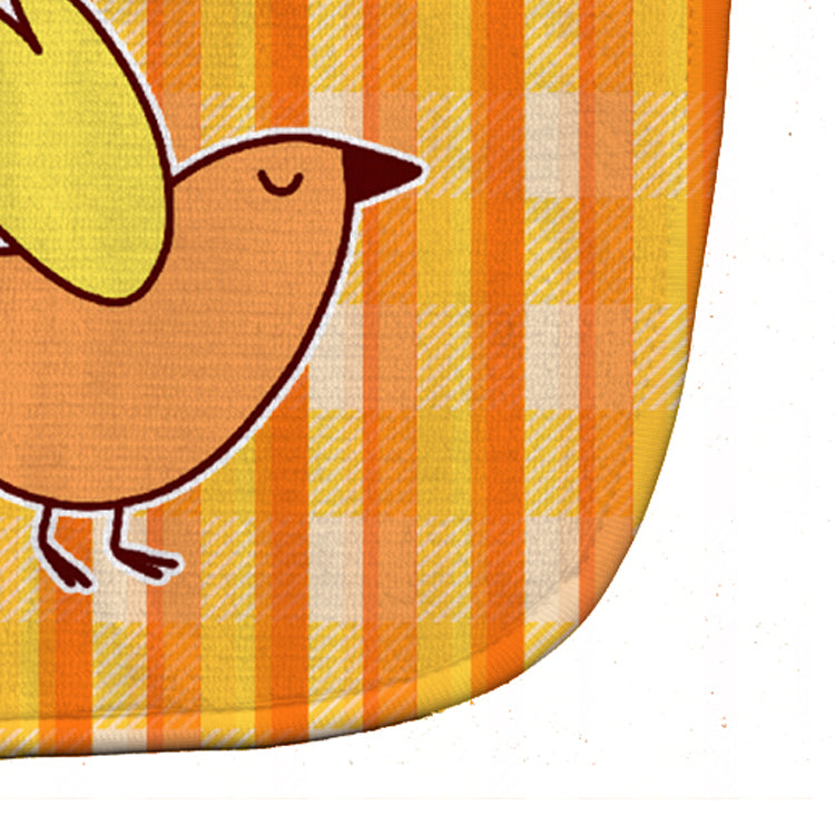 Bird on Orange Plaid Baby Bib Easy-Clean Baby Bib Baby Feeding Accessory Baby Mealtime Essential, 10 x 13, Multicolor