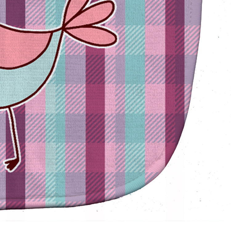 Bird on Purple Plaid Baby Bib Easy-Clean Baby Bib Baby Feeding Accessory Baby Mealtime Essential, 10 x 13, Multicolor