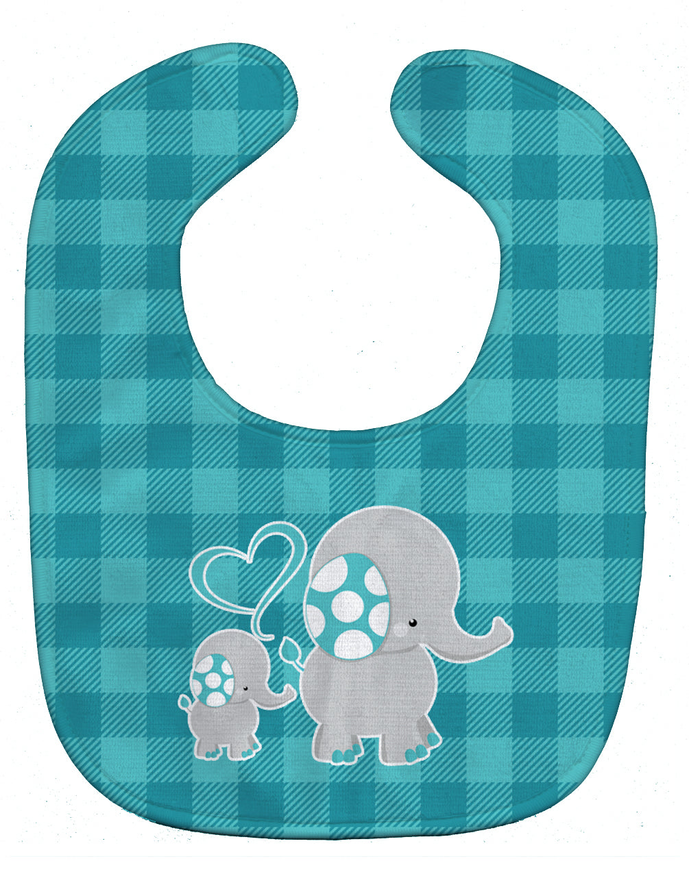 Mommy and Baby Elephant Baby Bib Easy-Clean Baby Bib Baby Feeding Accessory Baby Mealtime Essential, 10 x 13, Multicolor