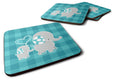 Mommy and Baby Elephant Foam Coasters Set of 4 Cup Coasters for Indoor Outdoor, Tabletop Protection, Anti Slip, Mouse pad Material