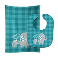 Mommy and Baby Elephant Baby Bib & Burp Cloth Easy-Clean Baby Bib Baby Feeding Accessory Baby Mealtime Essential