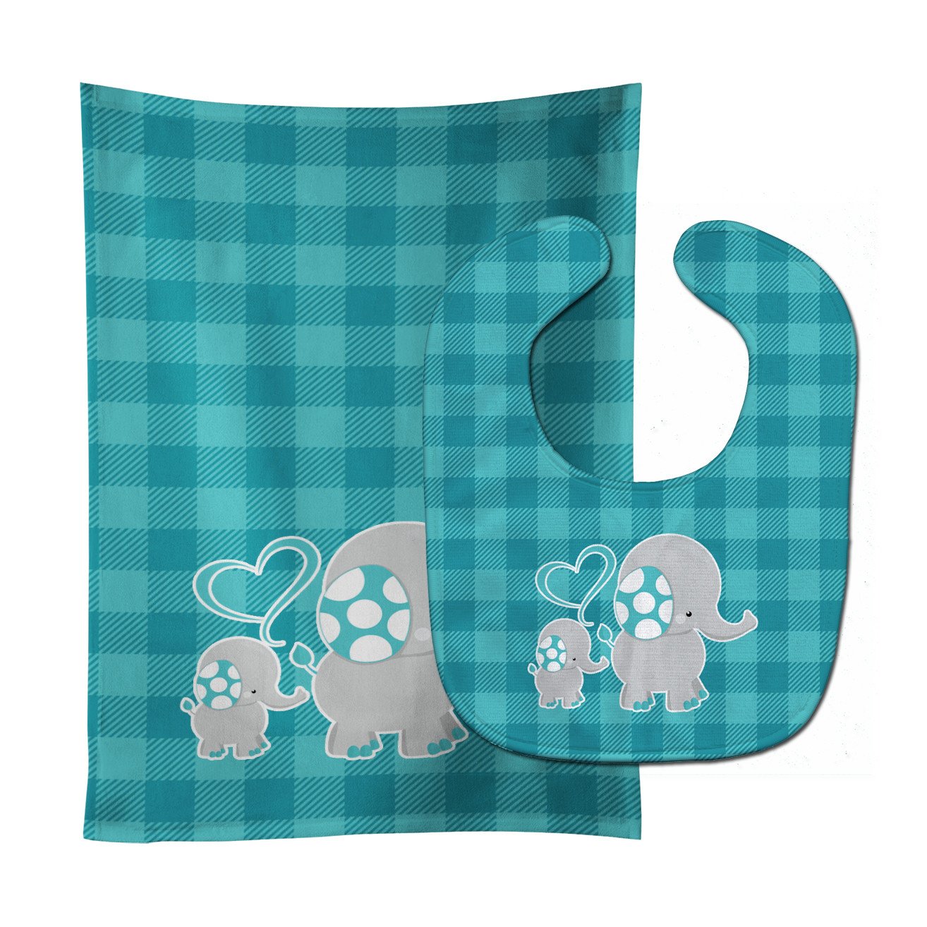 Mommy and Baby Elephant Baby Bib & Burp Cloth Easy-Clean Baby Bib Baby Feeding Accessory Baby Mealtime Essential