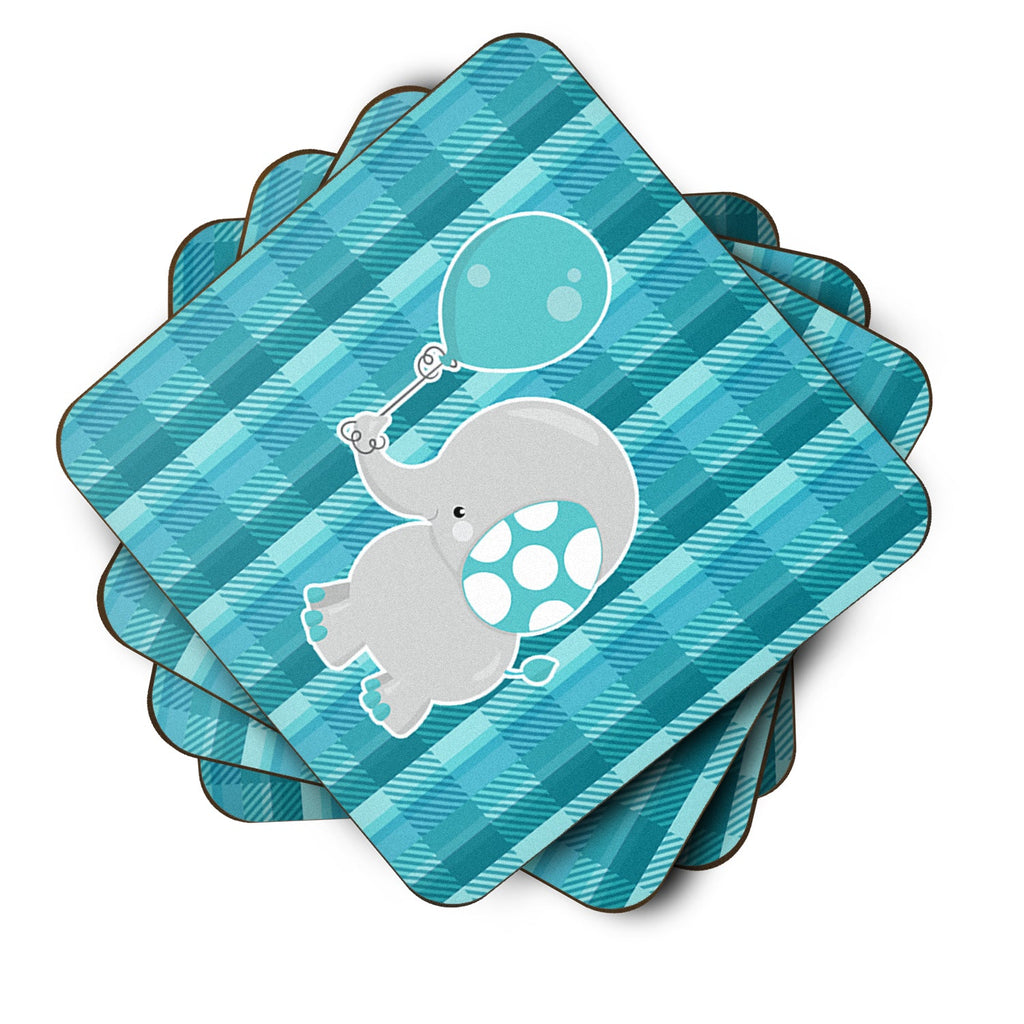 Elephant with Balloon Foam Coasters Set of 4 Cup Coasters for Indoor Outdoor, Tabletop Protection, Anti Slip, Mouse pad Material