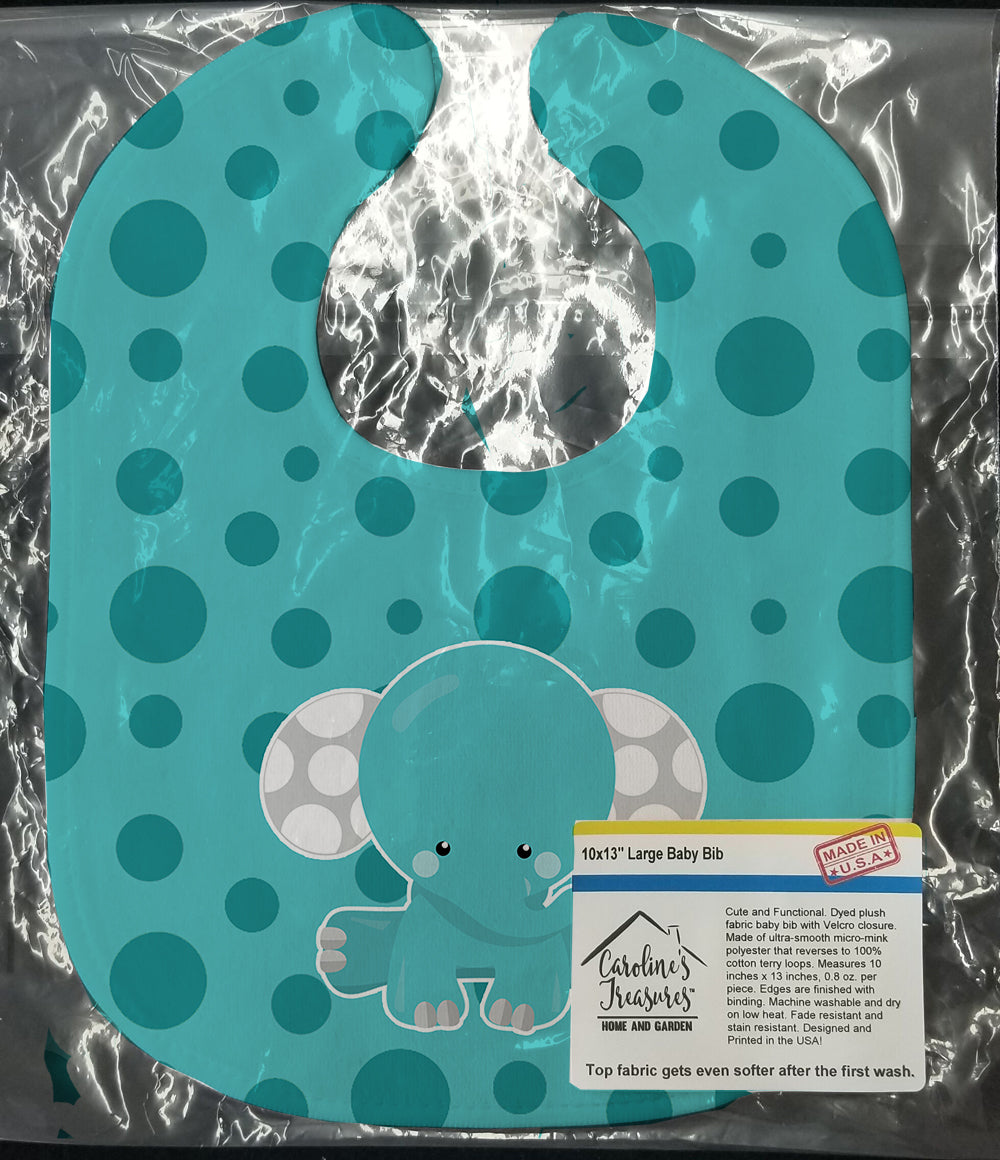 Polkadot Elephant Baby Bib Easy-Clean Baby Bib Baby Feeding Accessory Baby Mealtime Essential, 10 x 13, Multicolor