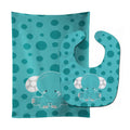 Polkadot Elephant Baby Bib & Burp Cloth Easy-Clean Baby Bib Baby Feeding Accessory Baby Mealtime Essential