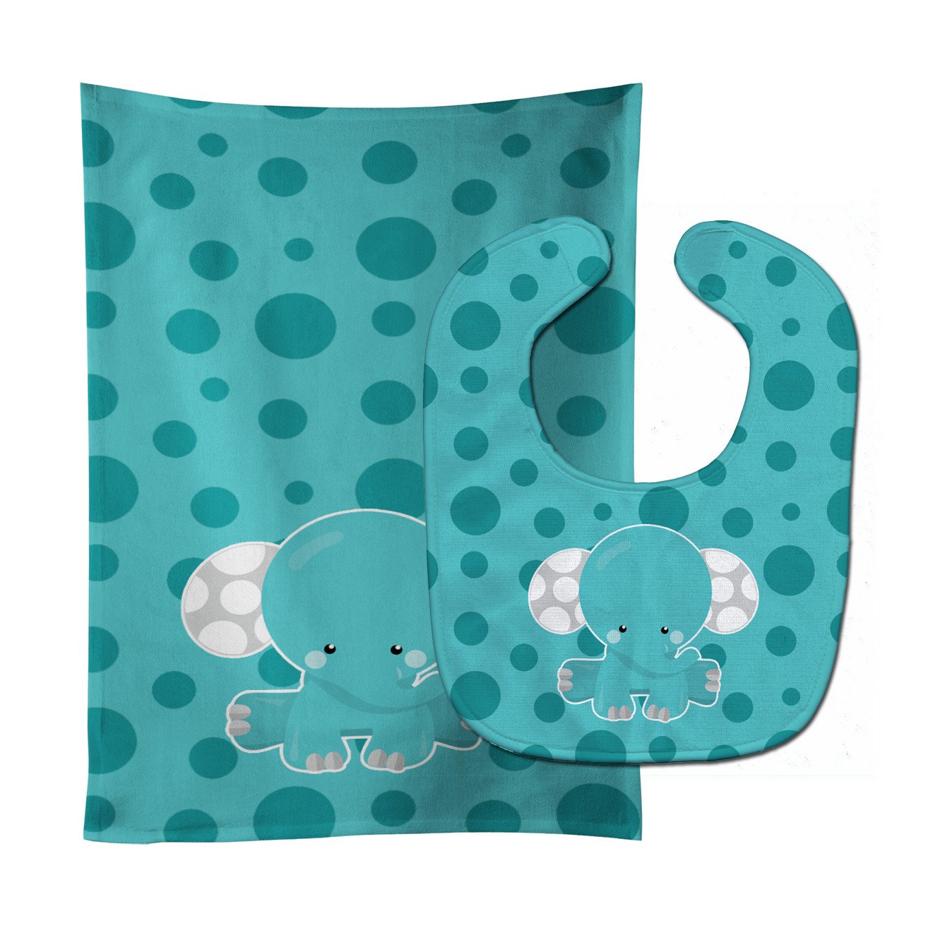 Polkadot Elephant Baby Bib & Burp Cloth Easy-Clean Baby Bib Baby Feeding Accessory Baby Mealtime Essential