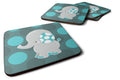 Polkadot Grey Elephant Foam Coasters Set of 4 Cup Coasters for Indoor Outdoor, Tabletop Protection, Anti Slip, Mouse pad Material