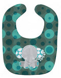 Polkadot Naptime Elephant Baby Bib Easy-Clean Baby Bib Baby Feeding Accessory Baby Mealtime Essential, 10 x 13, Multicolor