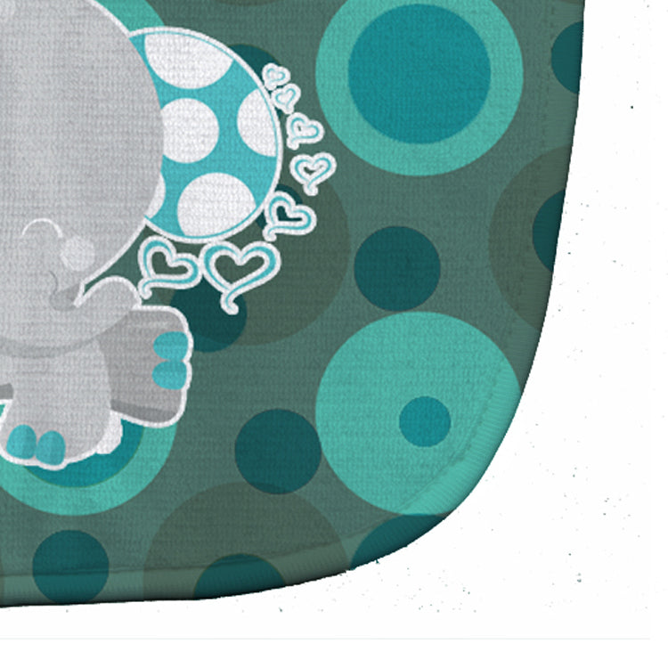 Polkadot Naptime Elephant Baby Bib Easy-Clean Baby Bib Baby Feeding Accessory Baby Mealtime Essential, 10 x 13, Multicolor