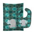 Polkadot Naptime Elephant Baby Bib & Burp Cloth Easy-Clean Baby Bib Baby Feeding Accessory Baby Mealtime Essential